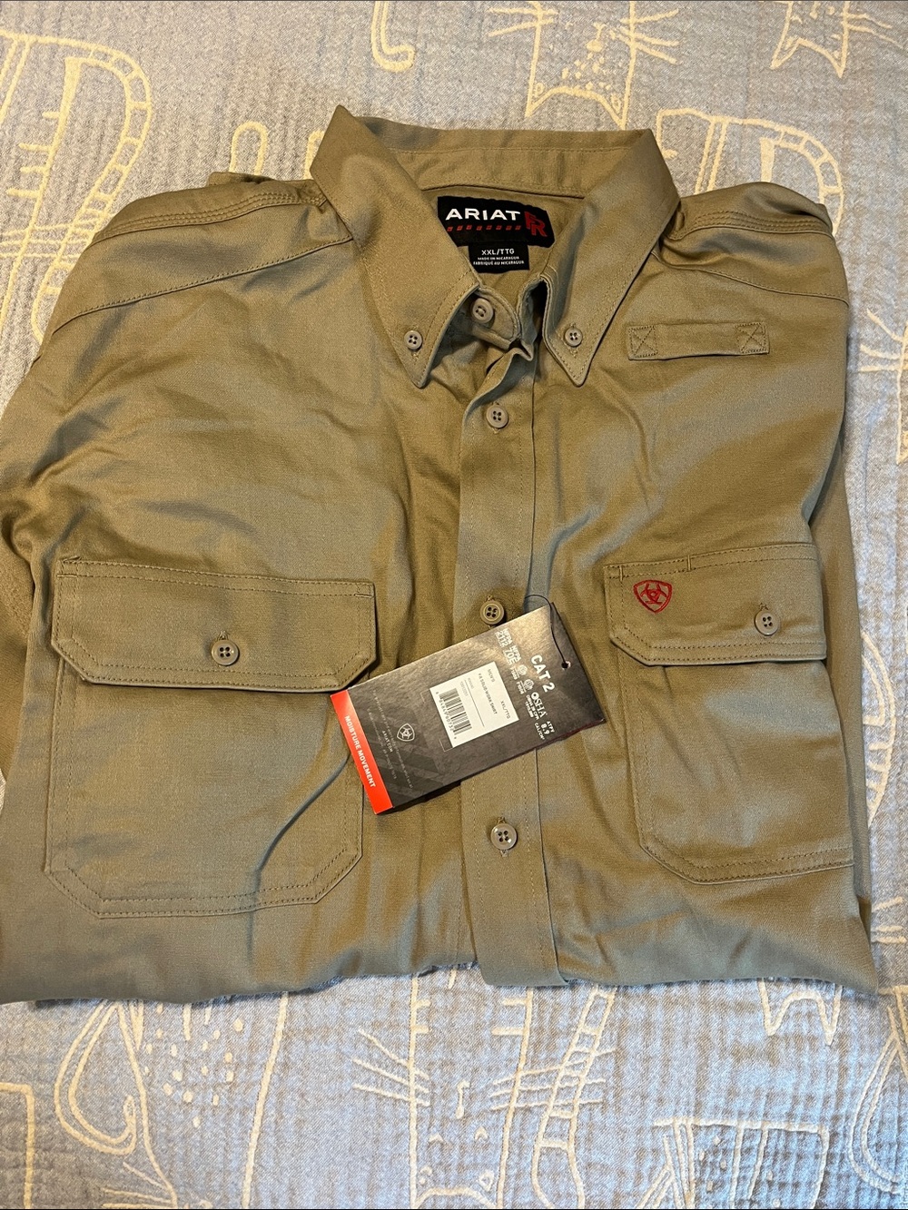 Ariat Olive Tactical Shirt Jacket with Chest Pockets Fire Retardant